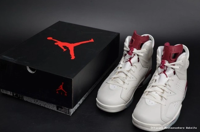Official Maikesneakers Air Maroon white 6 Jordan 384664-116 Retro 0629